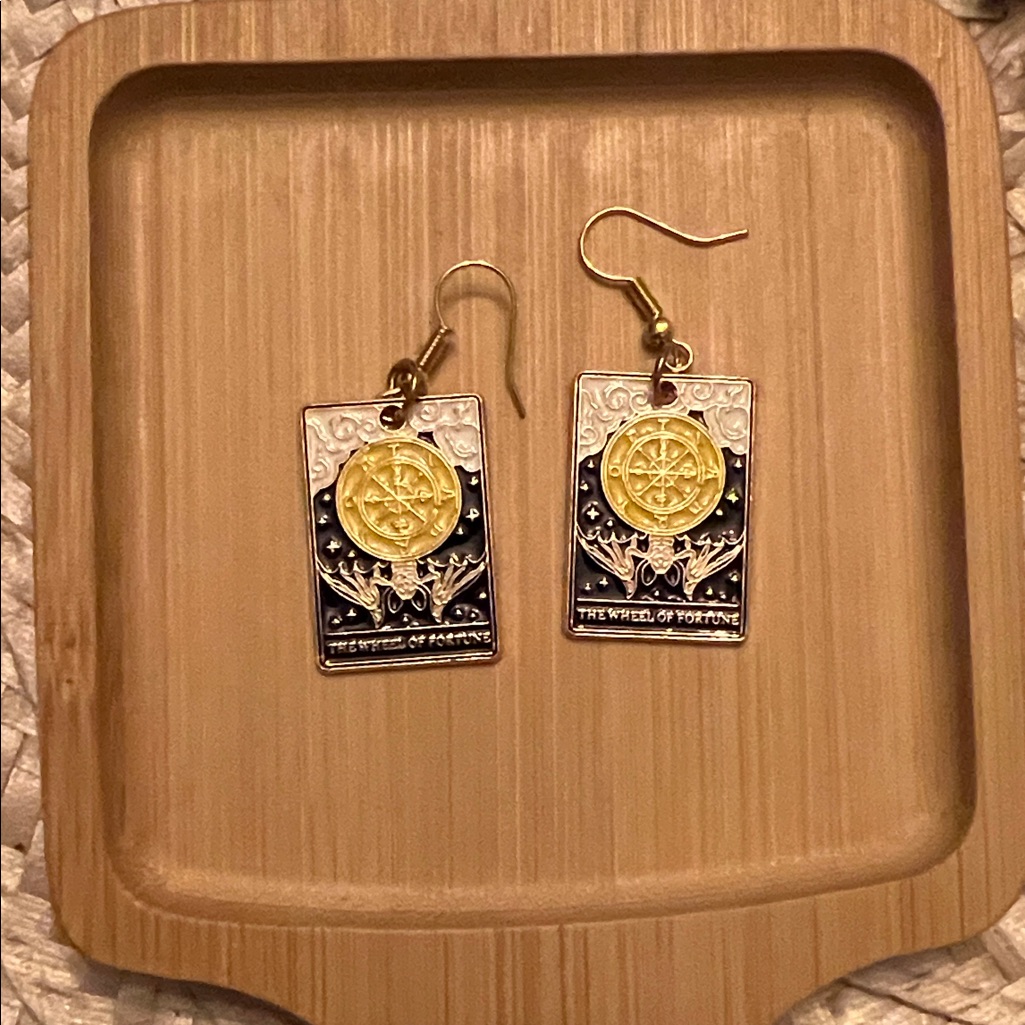 Mystical Wheel Of Fortune Earrings In Gold And Silver
